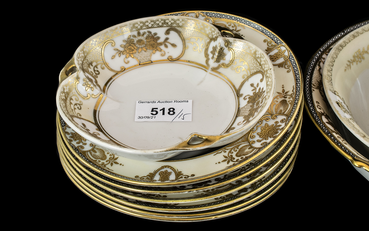Fifteen Pieces of Gilt Decorated Tableware comprising six small bowls, six finger bowls, - Image 2 of 2