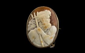 An Antique Classical Cameo Depicting Neptune In a Pose From Roman Antiquity,