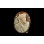 An Antique Classical Cameo Depicting Neptune In a Pose From Roman Antiquity,