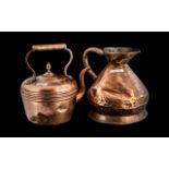 A Copper Kettle and a Beer Measuring Harvest Jug (1 gallon).