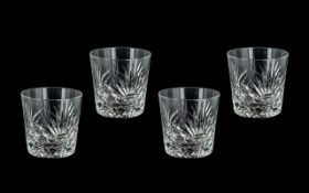 Waterford - Fine Quality Cut Crystal Set of 4 Whisky Glasses - Excellent Pattern. SIgned to Bases.