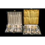 Oneida Gold Plated Box of ( 6 ) Teaspoons, Together with 1 Box of ( 6 ) Coffee Spoons.( 2 ) Boxes In