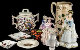 Collection of Assorted Porcelain, comprising Old Derby Jug, 19th century English pottery, reg. no.