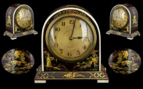 A Fine Quality Unusual Art Deco French Miniature Mantle Clock,