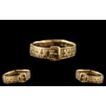 Victorian Period - Attractive Sweetheart 18ct gold Buckle Ring with Kisses Design to Sides.