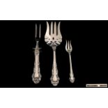 Three American Reed & Barton Sterling Silver Cutlery Items, serving fork, roast beef fork,