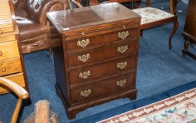 Small Bachelors Walnut Georgian Style Chest of Drawers, with brushing slide,