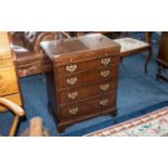 Small Bachelors Walnut Georgian Style Chest of Drawers, with brushing slide,