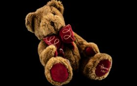 Vintage Collectible Harrod's 1997 Teddy Bear, retired, foot dated 'Harrod's 1997'.