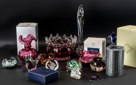 A Collection of Glassware to include 3 Fenton Country Cranberry coloured bowl,