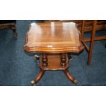 Reproduction Small Centre Table with an inlaid square top, supported on turned legs,