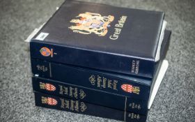 Four Royal Mail Stamp Albums containing commemorative mint stamps, up to Queen Elizabeth,