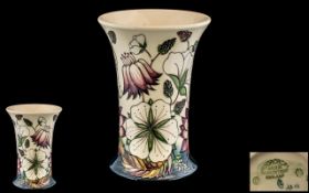 Moorcroft Modern Tubelined Vase ' Bramble Revisited ' Pattern. Designer Alicia Amison.