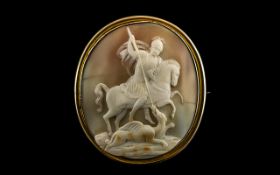 A Large Antique Size Classical Oval Cameo - Depicting St.