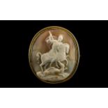 A Large Antique Size Classical Oval Cameo - Depicting St.