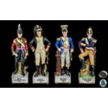 A Collection of ( 4 ) Hand Painted Historical Military Figures. Makers Mark for Alfretto Maruri.
