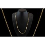 Fine Quality 9ct Gold Block and Belcher Designed Ornate Chain of Solid Construction and Good length.