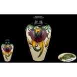 Moorcroft - Fine Quality Tube lined Ovoid Shaped Vase ' Anna Lily ' Design.