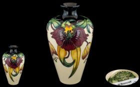 Moorcroft - Fine Quality Tube lined Ovoid Shaped Vase ' Anna Lily ' Design.