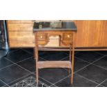 Edwardian Table of Small Proportions with two drawers. inlay and banding, a lovely size at 29 inches