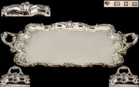 A Large & Impressive Double Handled Robust Silver Serving Tray,