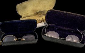 Collection of Antique Spectacles ( 3 ) Boxed Sets of Spectacles.