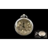 Mid Victorian Period Large and Impressive Sterling Silver Fusse Driven Open Faced Pocket Watch,