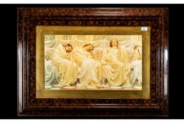 Large Classical Framed Print Depicting 3 Ladies mounted and framed behind glass, After Moore in