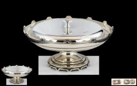 A Fine Sterling Silver Pedestal Dish and Cover,