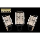 Gents Dunhill Manual Wind Wristwatch, Silvered Dial With Arabic Numerals,