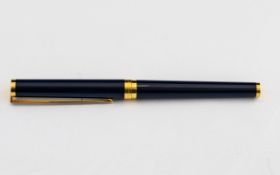 18ct Gold Nib St Dupont Fountain Pen. Dupont Fountain Pen - Blue Laque De Chine.