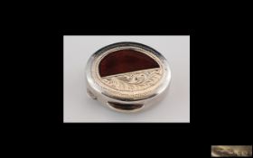 Silver and Enamel Pill Box. Silver Pill Box - With Lovely Decoration and Enamel.