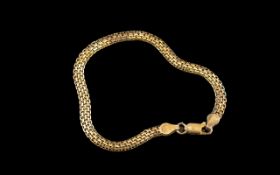 Gold on Silver Fancy Link Bracelet. Silver Bracelet Marked for Silver. 7 Inches In length.