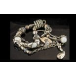 Large Vintage African White Metal Necklace, lovely statement piece, 34 inches (app,85cms) long (a/