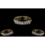 Ladies - Attractive 18ct Gold Diamond Set Half - Eternity Ring.