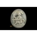 A Grand Tour Cameo Of Extremely Fine Quality Carving - Depicting a Classical Roman Allegorical