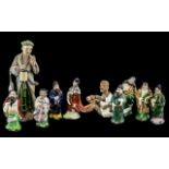 Collection of Ten Small 20thC Chinese Porcelain Figures, decorated in coloured enamels,