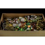 Shoe Box Containing A quantity of costume jewellery to include bangles, earrings, necklaces, rings,