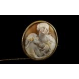 Antique Grand Tour Cameo of Extra Large Size - Depicting a Classical Scene From Antiquity,