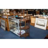 Victorian Walnut Inlaid Four Tier What Not, supported by turned spindles, circa 1880's,