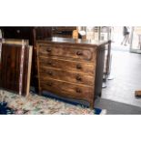 A Mahogany Late Georgian Chest of Drawers, with a fitted top drawer with a moulded front,