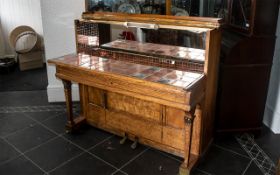 Cocktail Cabinet / Satinwood Inlaid and Decorated Upright Piano Case by John Broadwood & Sons,