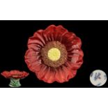 Franz - Fine Porcelain ' Red Poppy ' Small Pedestal Dish,