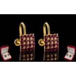 Ladies - Superb Pair of 18ct Gold Ruby S