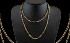 9ct Gold Belcher Chain of Long Length wi