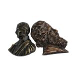 Two Antique Bronze Portrait Miniatures,