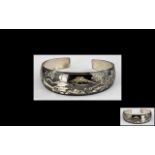 Japanese Silver Bangle with Temple and M