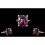 18ct Yellow Gold - Superb Large Amethyst