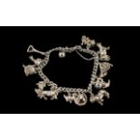 Vintage - Sterling Silver Charm Bracelet