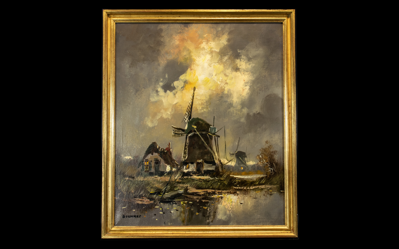 Dutch Oil Painting on Canvas Depicting a